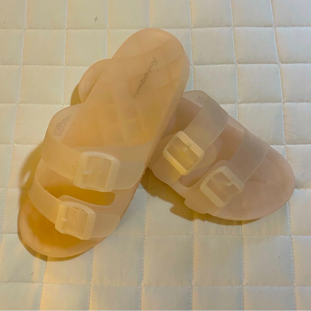 NWOT - Translucent Pink Slide Sandals